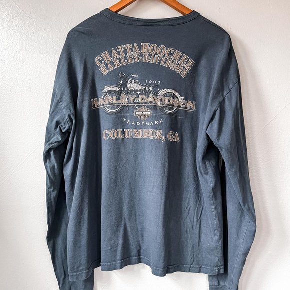 Harley Davidson Chattahoochee Navy Henley - Picture 3 of 4
